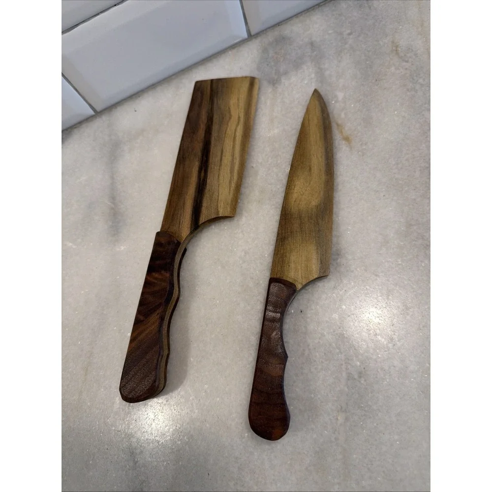 Set Of 2 Hand Crafted Wood Knives